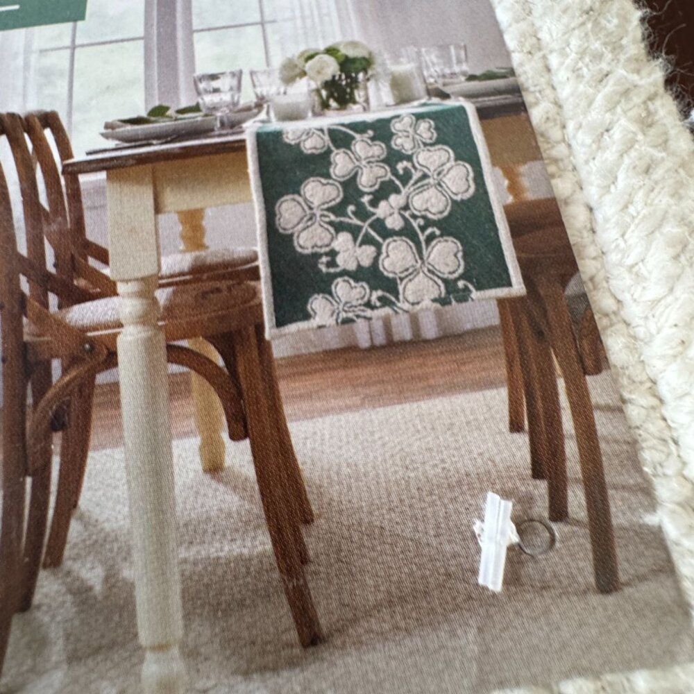 The Farmhouse St Patricks Day Table Runner Reversible Shamrocks Home Decor - Picture 11 of 12